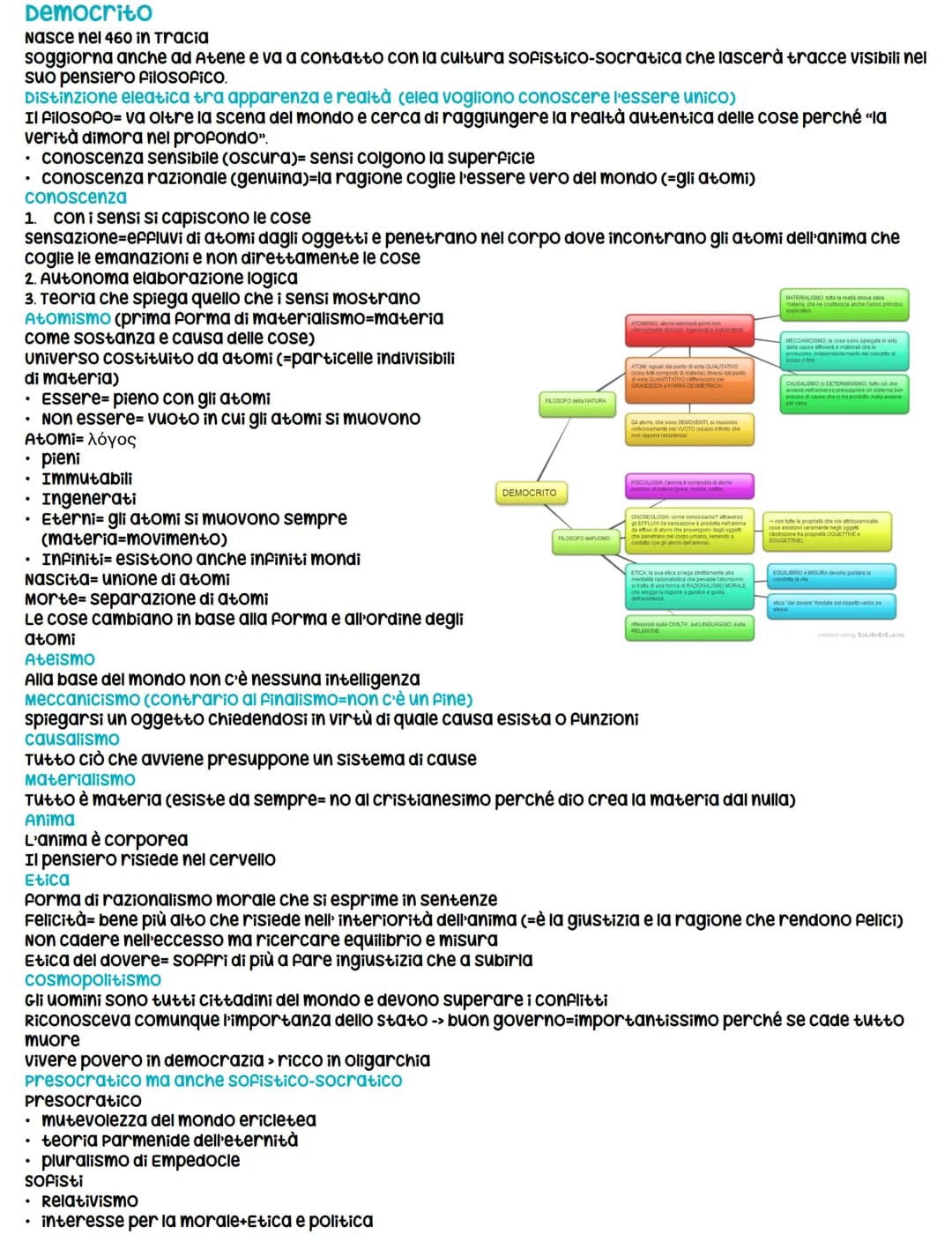 Democrito
Nasce nel 460 in Tracia
soggiorna anche ad Atene e va a contatto con la cultura sofistico-socratica che lascerà tracce visibili ne