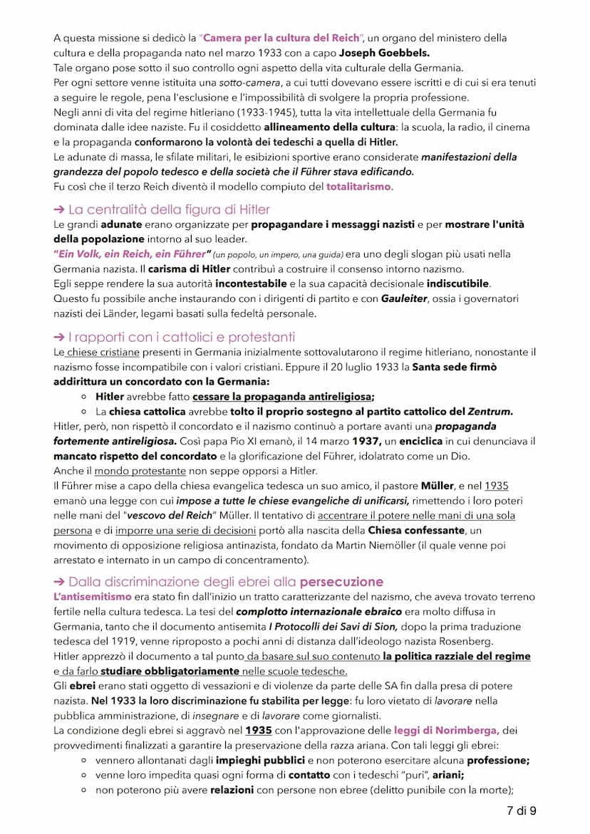 La Germania dalla Repubblica di
Weimar al Terzo Reich
1. Il dopoguerra tedesco
Alla fine del primo conflitto mondiale la Germania era stata 