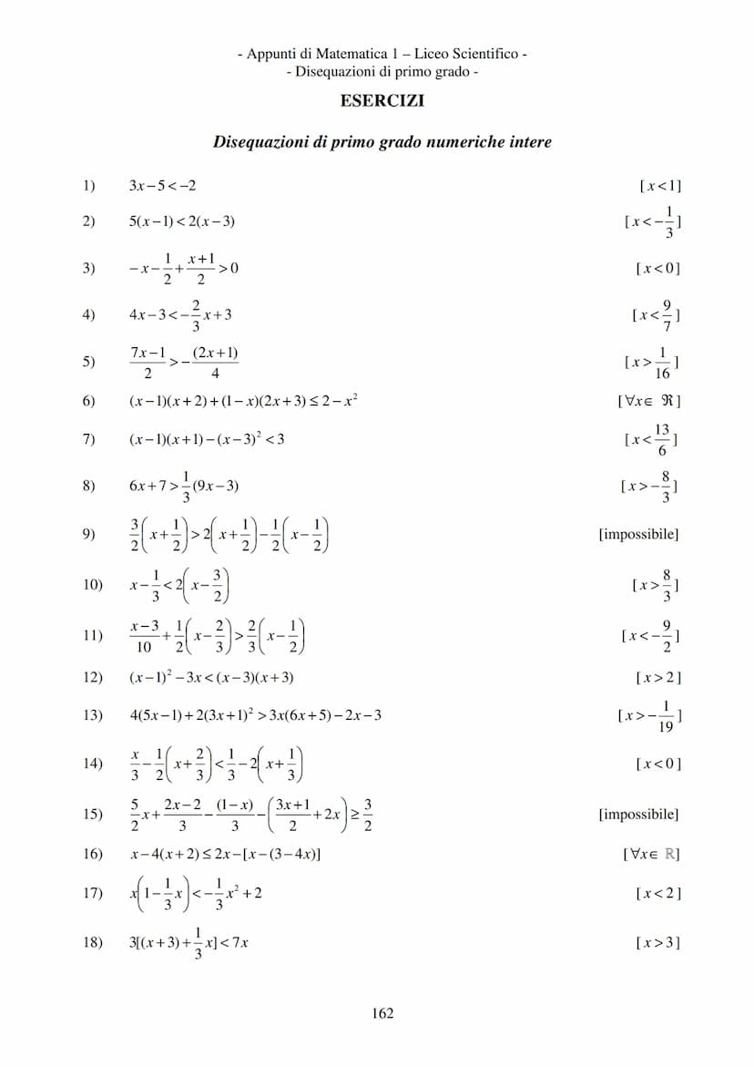 - Appunti di Matematica 1 - Liceo Scientifico -
Disequazioni di primo grado -
Disequazioni di primo grado
2x > 3
Disuguaglianze numeriche
Es