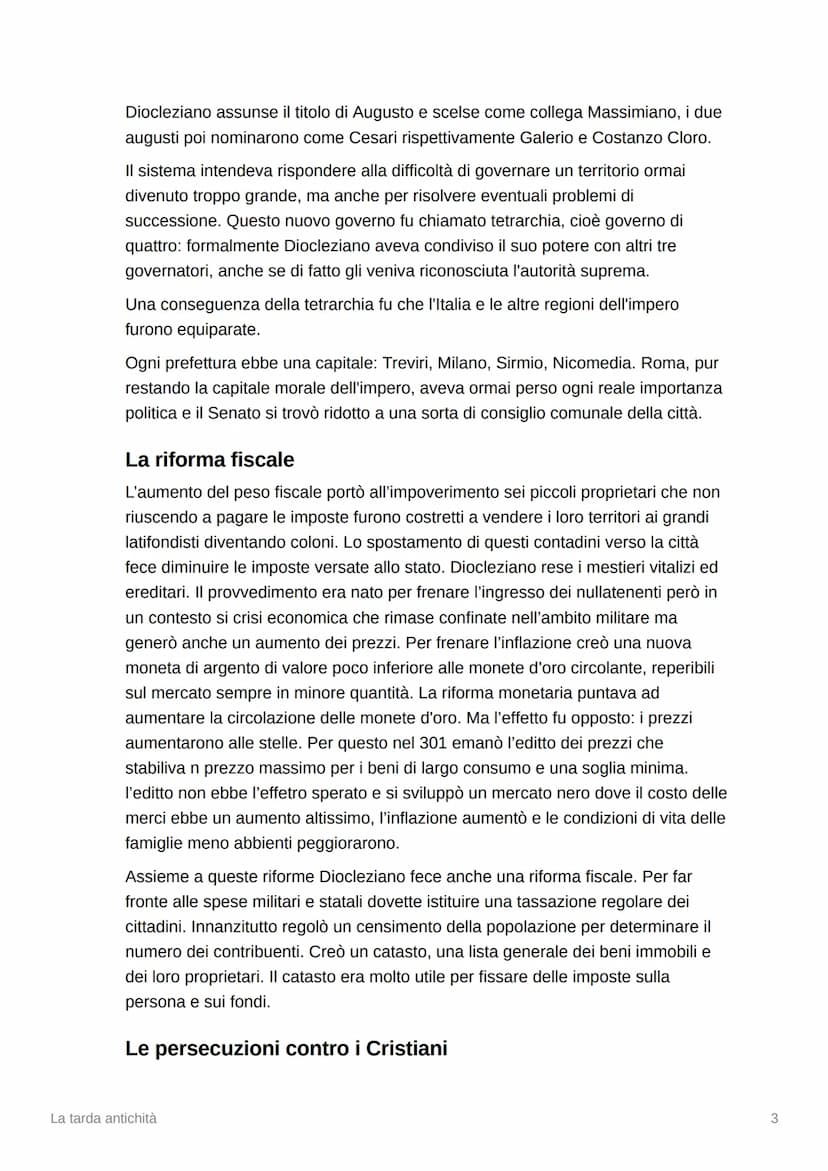 
<p>La tarda antichità è un periodo della storia che si colloca tra il VI e il V secolo e comprende l'epoca di Diocleziano fino alla deposiz