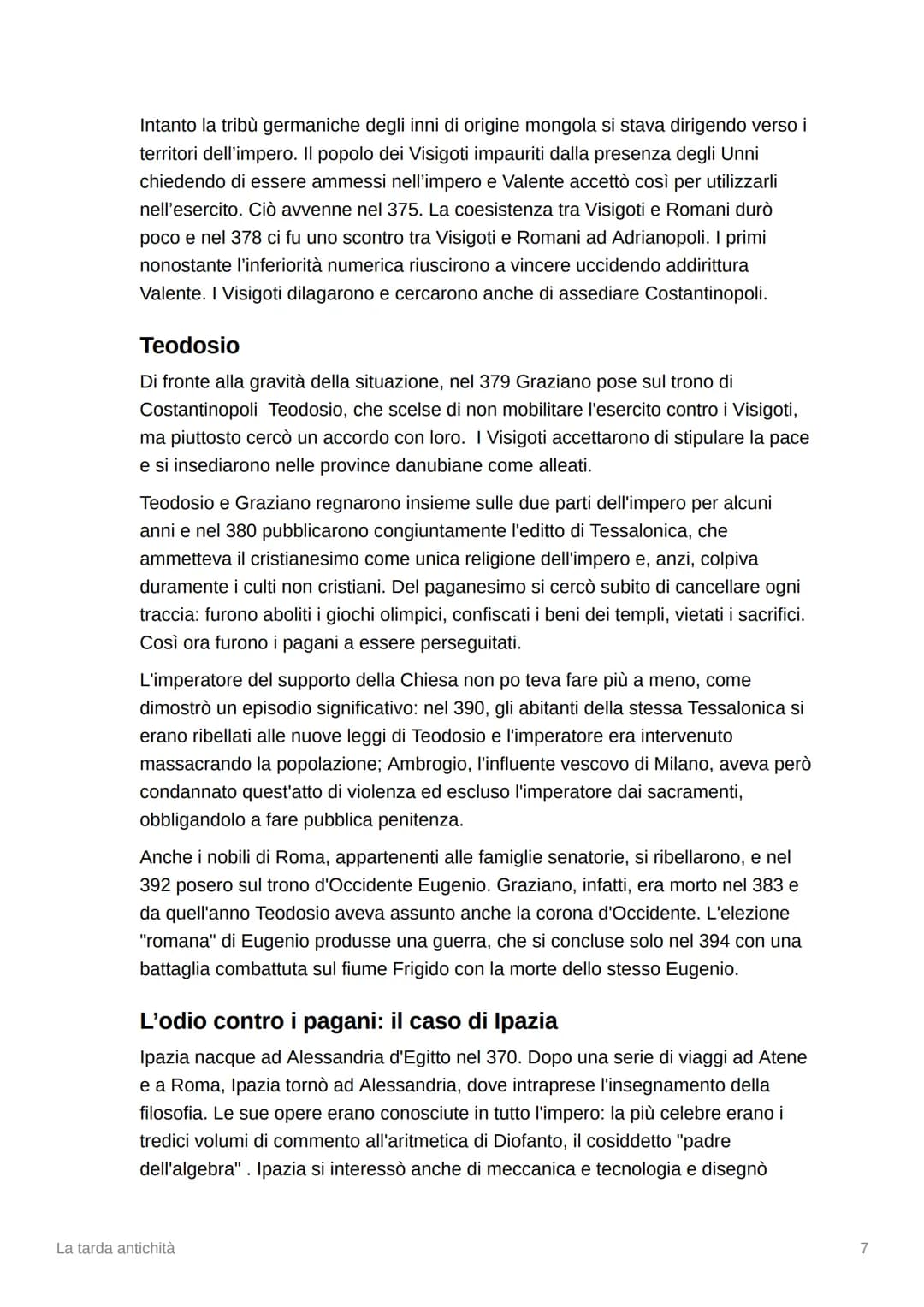 
<p>La tarda antichità è un periodo della storia che si colloca tra il VI e il V secolo e comprende l'epoca di Diocleziano fino alla deposiz