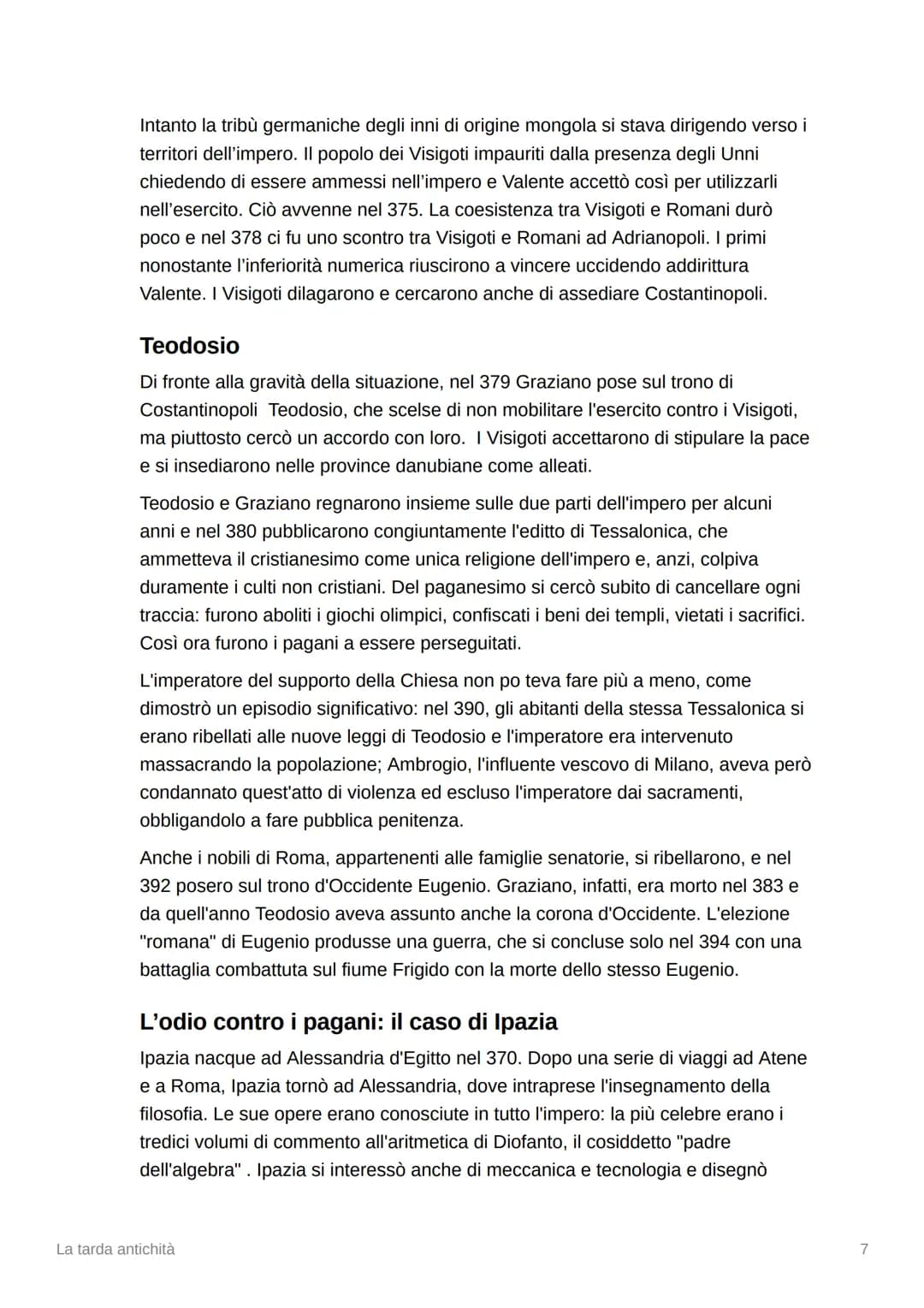 
<p>La tarda antichità è un periodo della storia che si colloca tra il VI e il V secolo e comprende l'epoca di Diocleziano fino alla deposiz