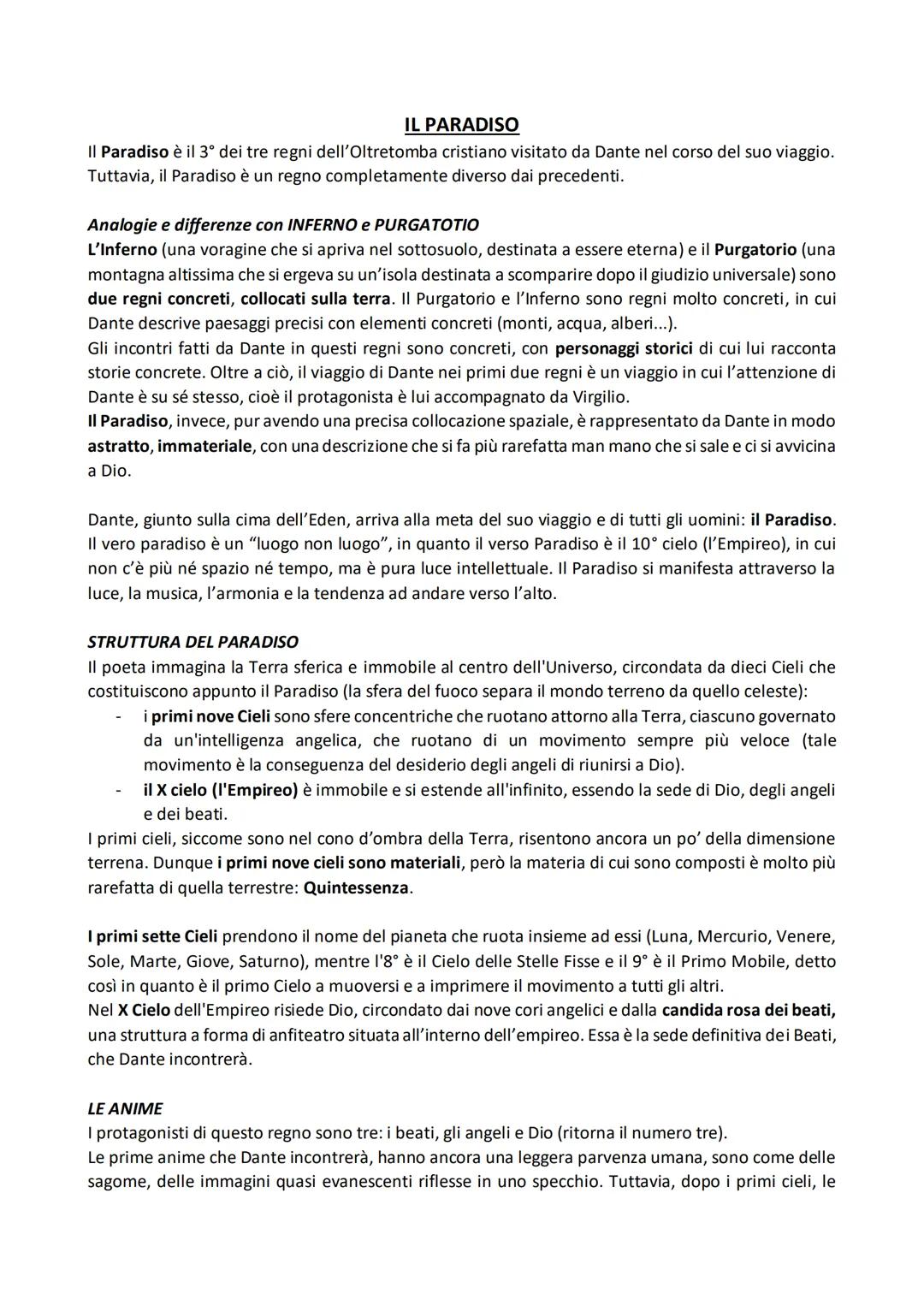 IL PARADISO
Il Paradiso è il 3° dei tre regni dell'Oltretomba cristiano visitato da Dante nel corso del suo viaggio.
Tuttavia, il Paradiso è