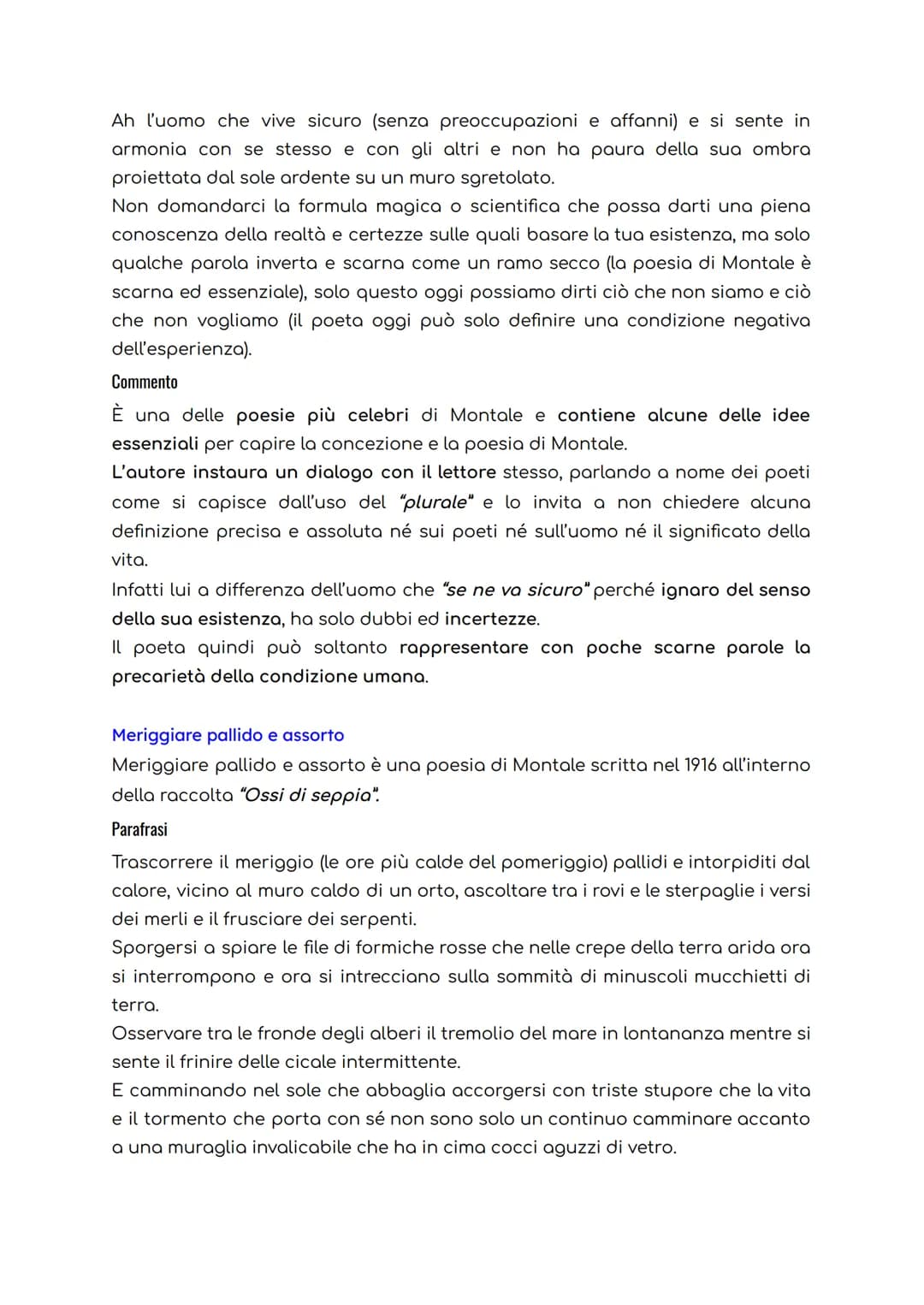 Eugenio Montale
-La vita
Eugenio Montale nasce a Genova nel 1896 da una famiglia benestante.
Nel 1917 si arruola come volontario della prima