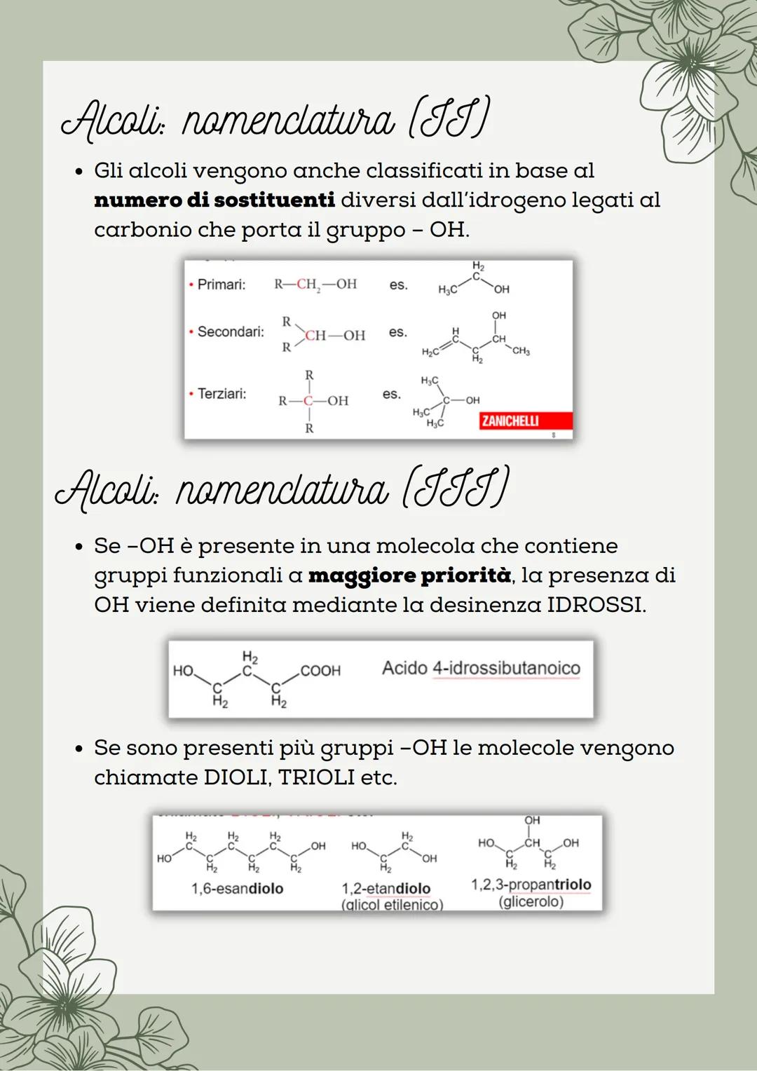 # Alcoli ed Eteri

Alcoli

*   Gli alcoli, composti contenenti il gruppo funzionale -
OH, sono composti molto diffusi in natura e con
moltep