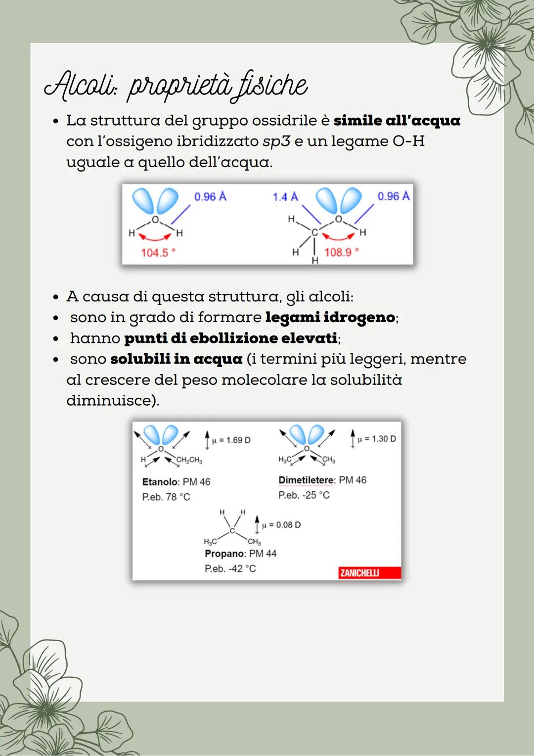 # Alcoli ed Eteri

Alcoli

*   Gli alcoli, composti contenenti il gruppo funzionale -
OH, sono composti molto diffusi in natura e con
moltep