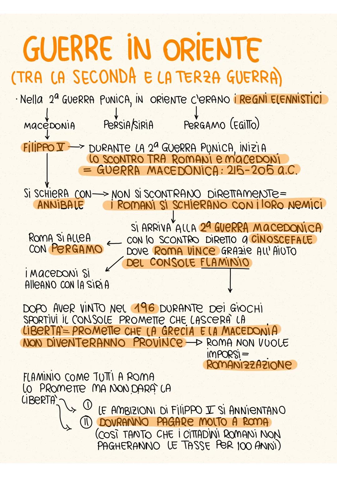 GUERRE IN ORIENTE
(TRA CA SECONDA E LA TERZA GUERRA)
Nella 2ª GUERRA PUNICA, IN ORIENTE C'ERANO I REGNI ELENNISTICI
↓
PERSIA/SIRIA
PERGAMO (