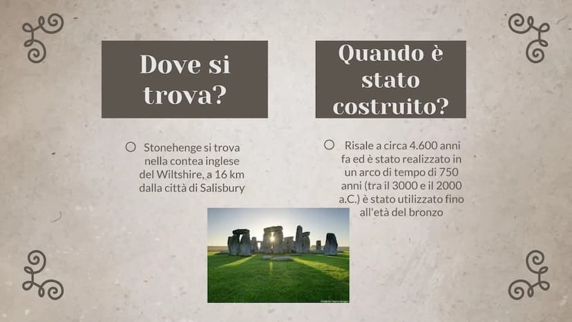 معلق
2
Stonehenge
Dalla creazione alle funzioni
In
ze ge
860
Dove si
trova?
O Stonehenge si trova
nella contea inglese
del Wiltshire, a 16 k