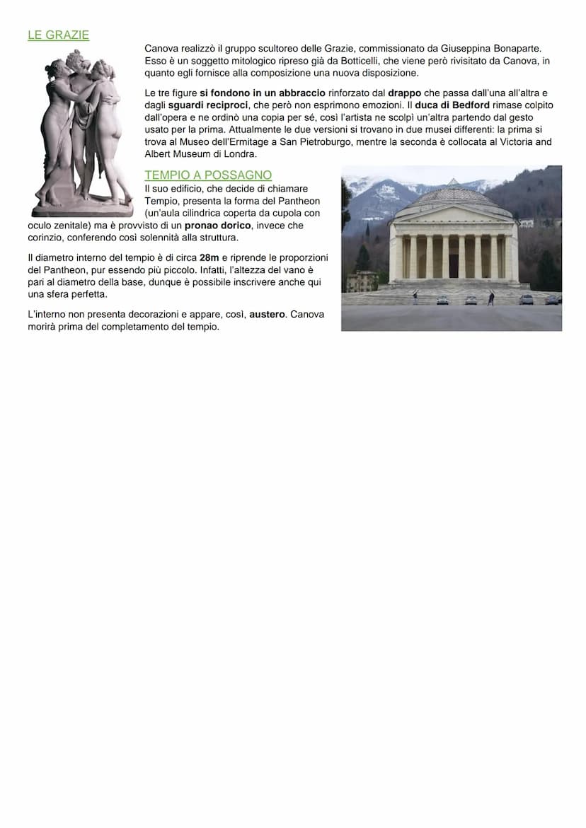 IL NEOCLASSICISMO
Il Neoclassicismo si sviluppa dalla seconda metà del Settecento fino alla prima metà dell'Ottocento. La sua nascita è
stre