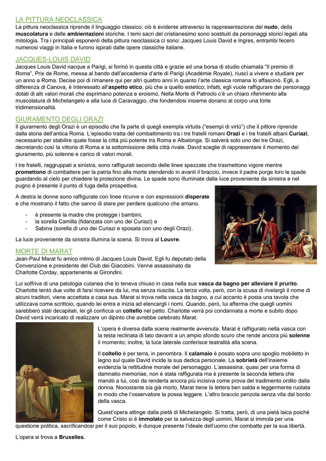 IL NEOCLASSICISMO
Il Neoclassicismo si sviluppa dalla seconda metà del Settecento fino alla prima metà dell'Ottocento. La sua nascita è
stre