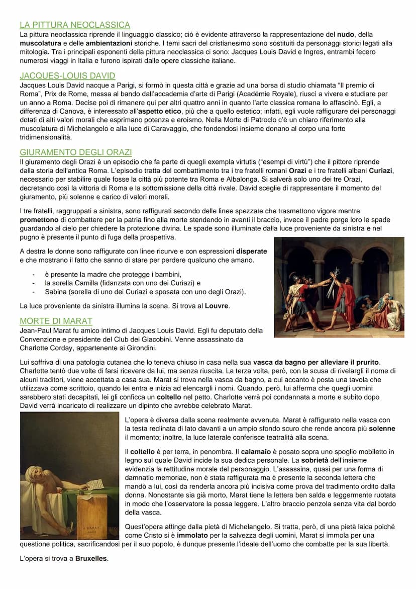 IL NEOCLASSICISMO
Il Neoclassicismo si sviluppa dalla seconda metà del Settecento fino alla prima metà dell'Ottocento. La sua nascita è
stre
