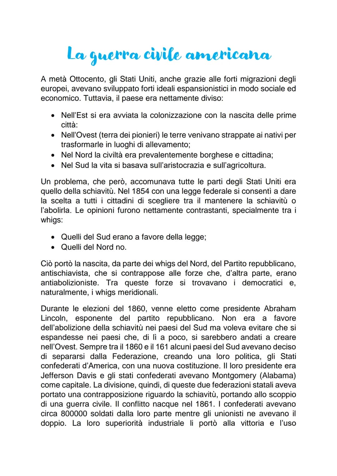 
<p>A metà Ottocento, gli Stati Uniti, anche grazie alle forti migrazioni degli europei, avevano sviluppato forti ideali espansionistici in 