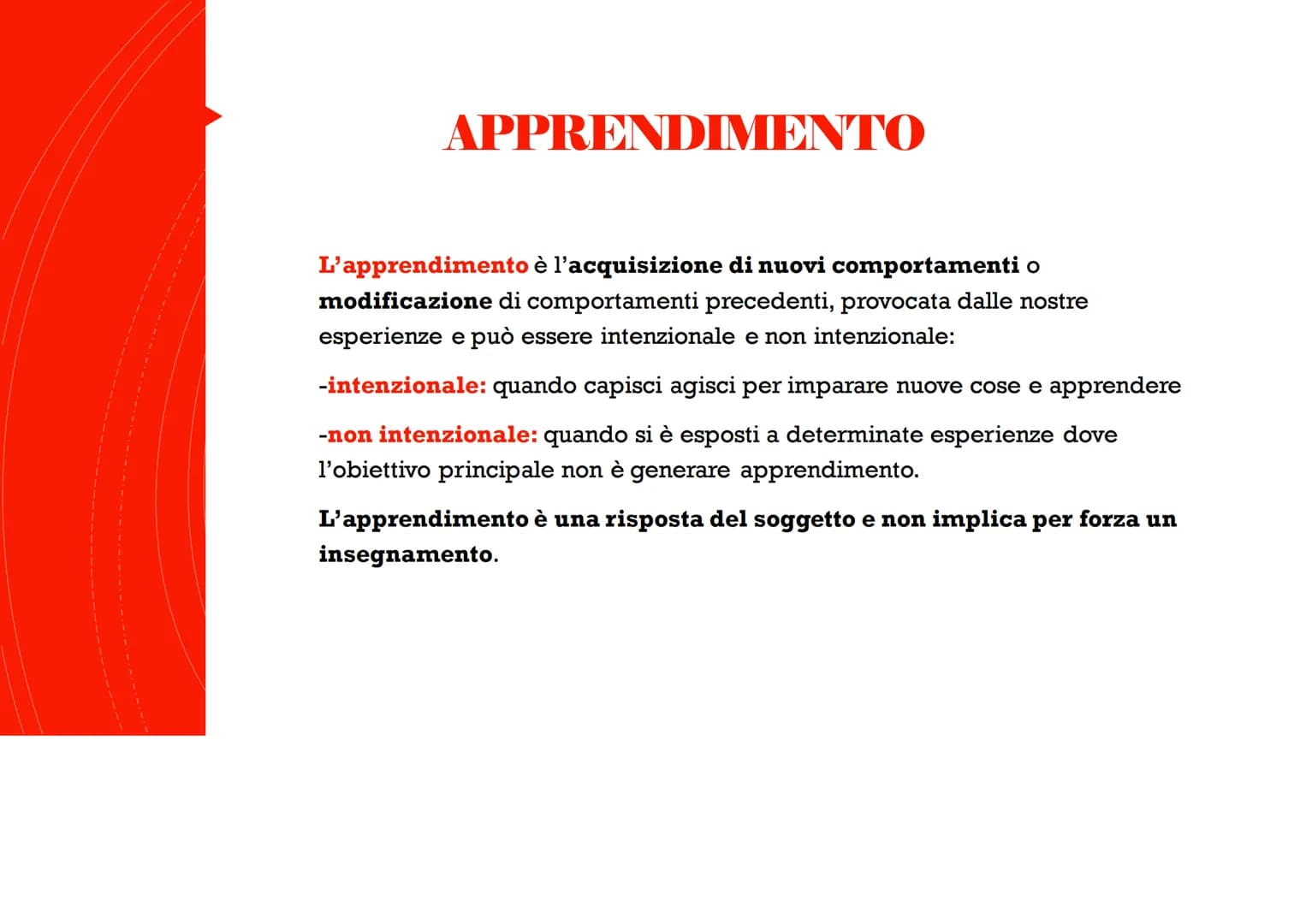L'apprendimento
Agosti Elisa APPRENDIMENTO
L'apprendimento è l'acquisizione di nuovi comportamenti o
modificazione di comportamenti preceden