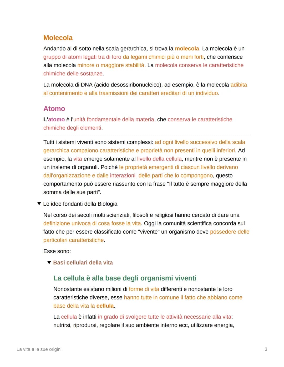 La vita e le sue origini
▼ Cosa studia la Biologia?
La biologia è la scienza che studia la vita, le sue origini e la sua evoluzione e per
fa