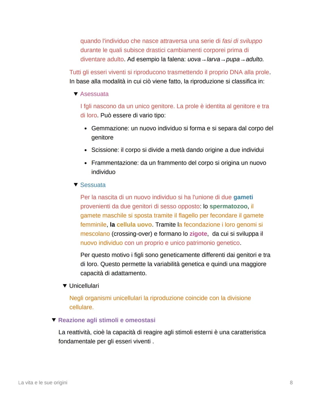 La vita e le sue origini
▼ Cosa studia la Biologia?
La biologia è la scienza che studia la vita, le sue origini e la sua evoluzione e per
fa