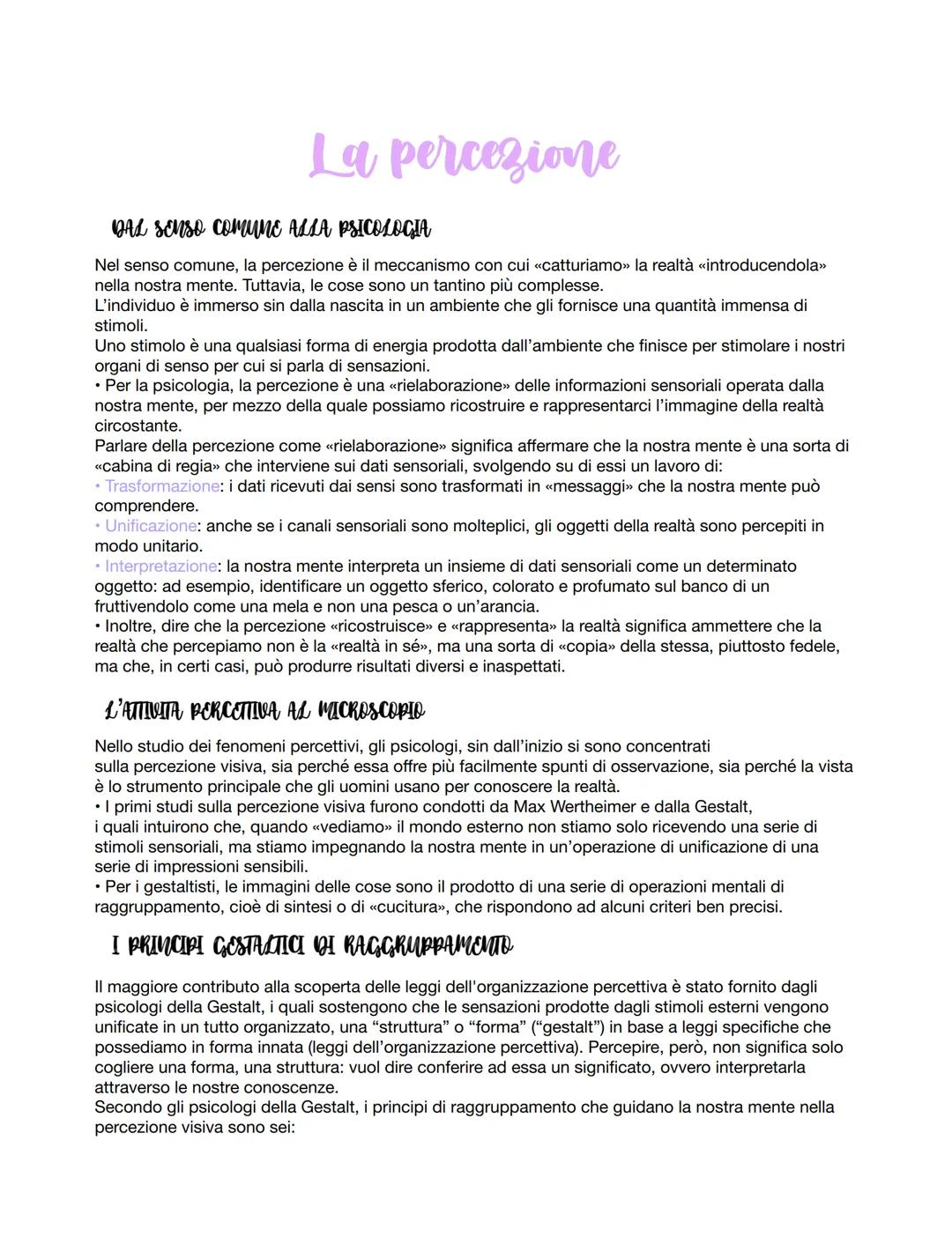 La percezione