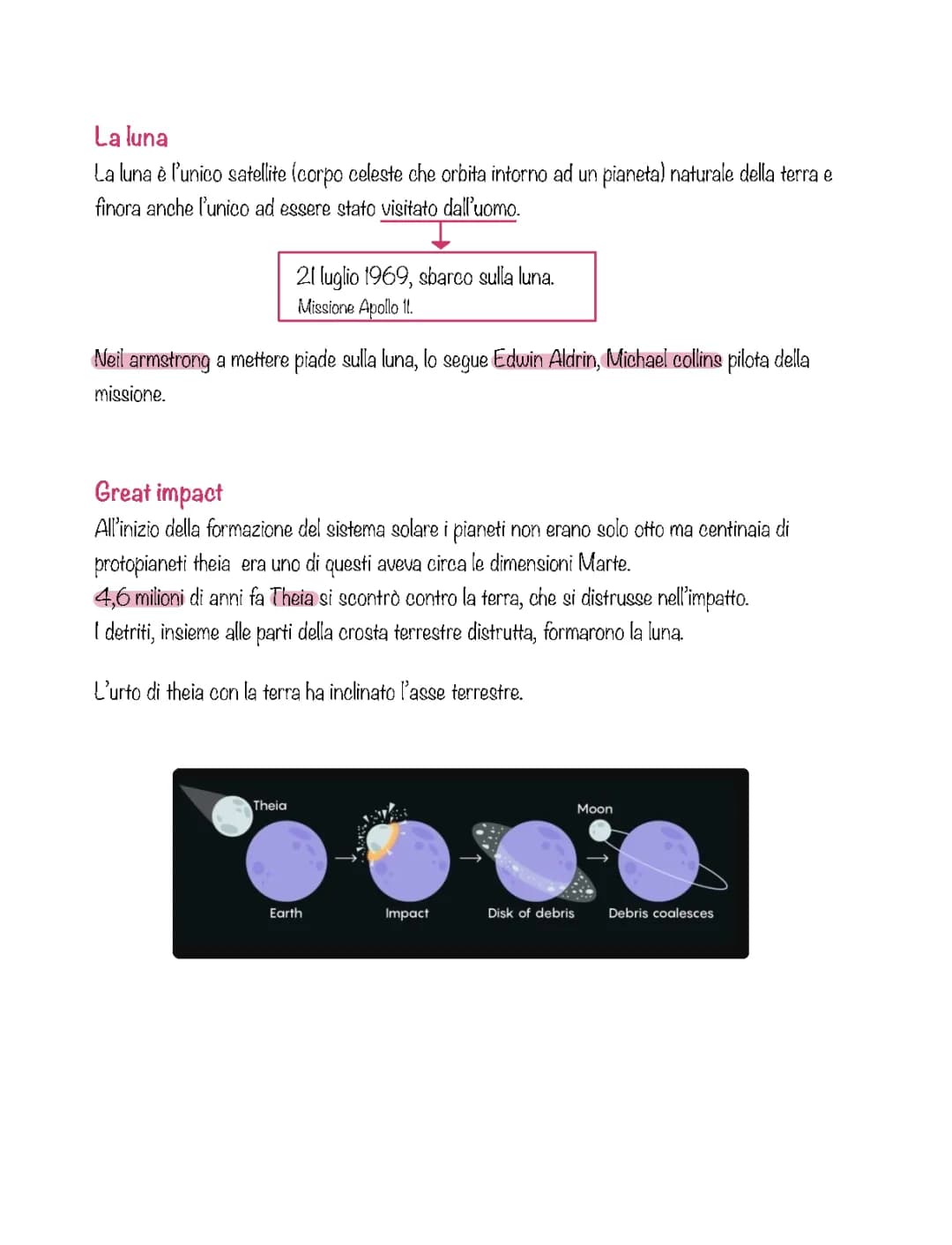 scienze: la luna