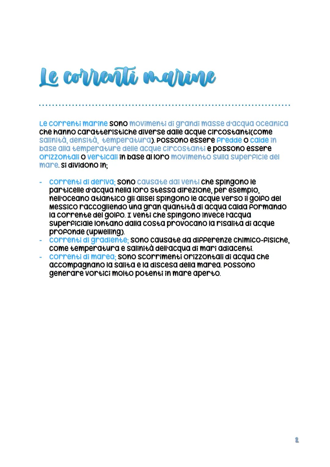 Le onde
Il movimento delle acque marine è chiamato "moto ondoso",
provocato principalmente dal vento. Le onde si formano perché il
vento, co