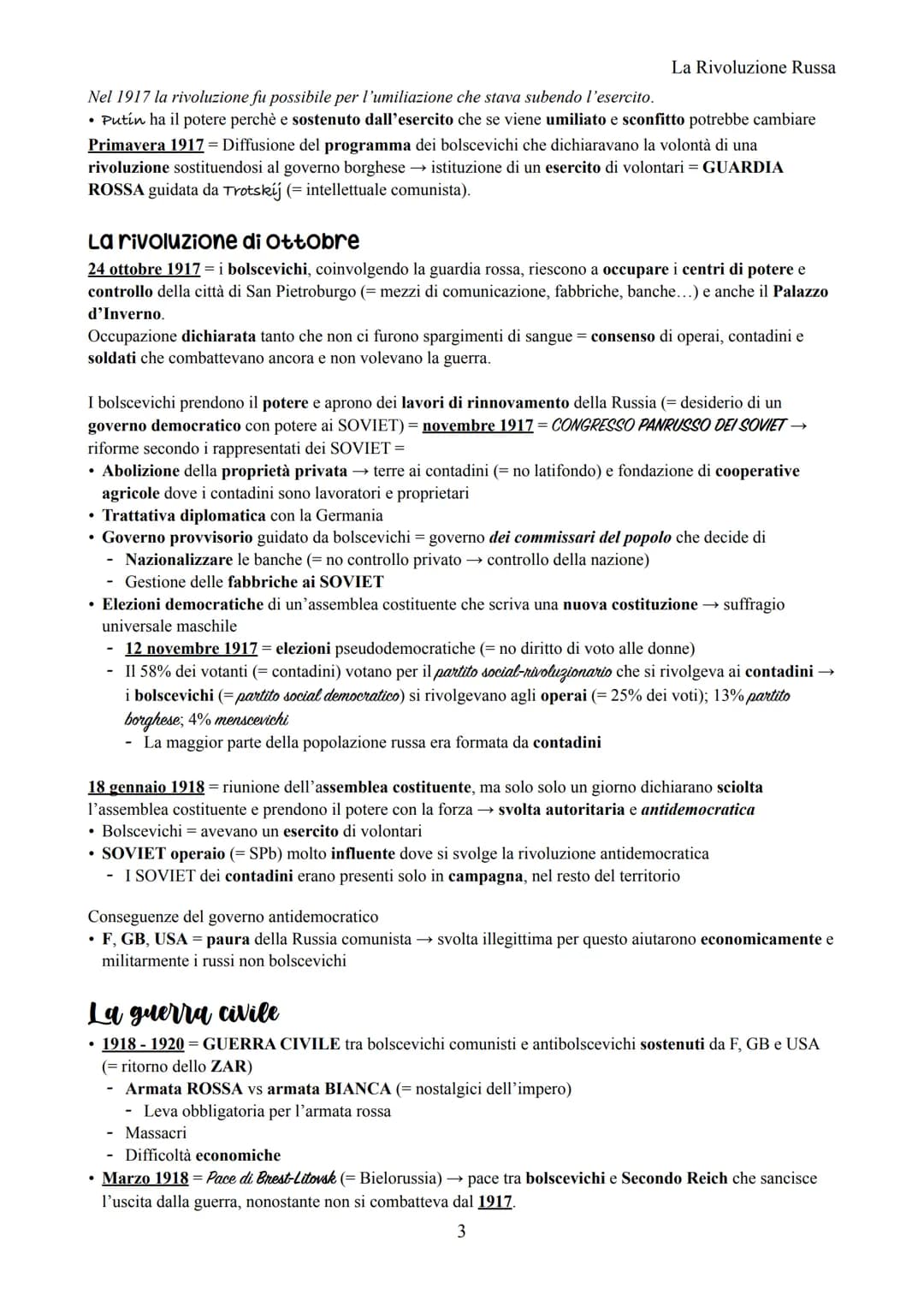 La Rivoluzione Russa
La rivoluzione Russa
1917 = rivoluzione che parte dal popolo e dall'esercito → ribellione verso lo ZAR (= impero zarist