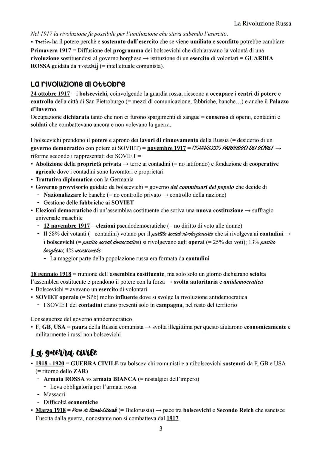 La Rivoluzione Russa
La rivoluzione Russa
1917 = rivoluzione che parte dal popolo e dall'esercito → ribellione verso lo ZAR (= impero zarist