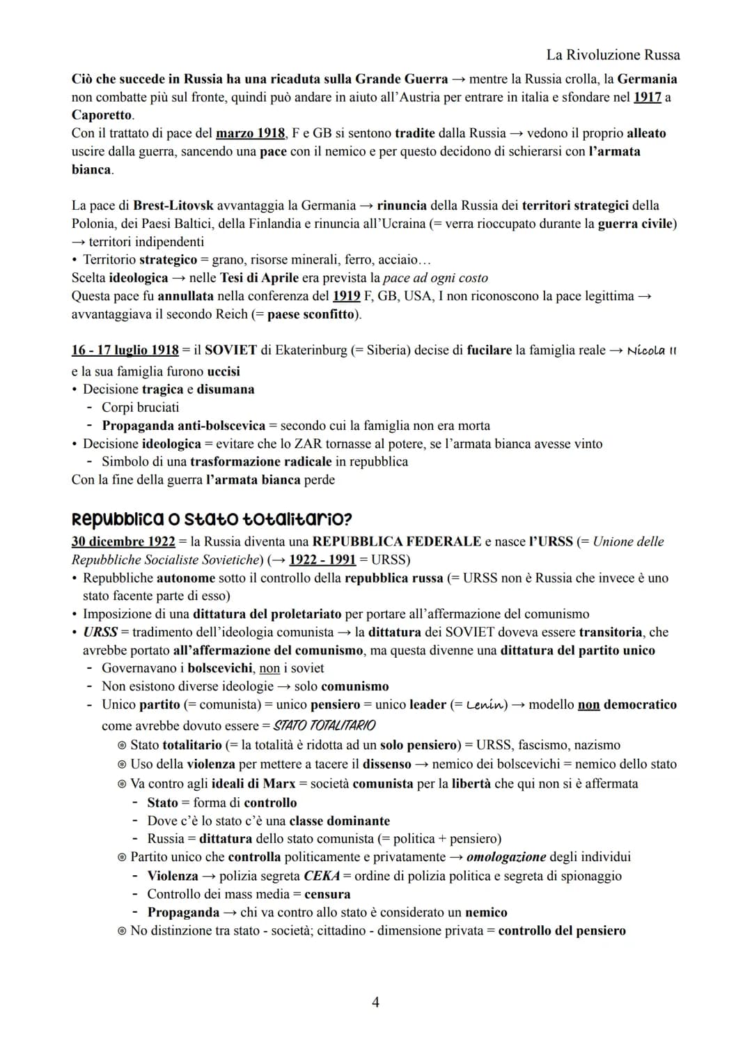 La Rivoluzione Russa
La rivoluzione Russa
1917 = rivoluzione che parte dal popolo e dall'esercito → ribellione verso lo ZAR (= impero zarist