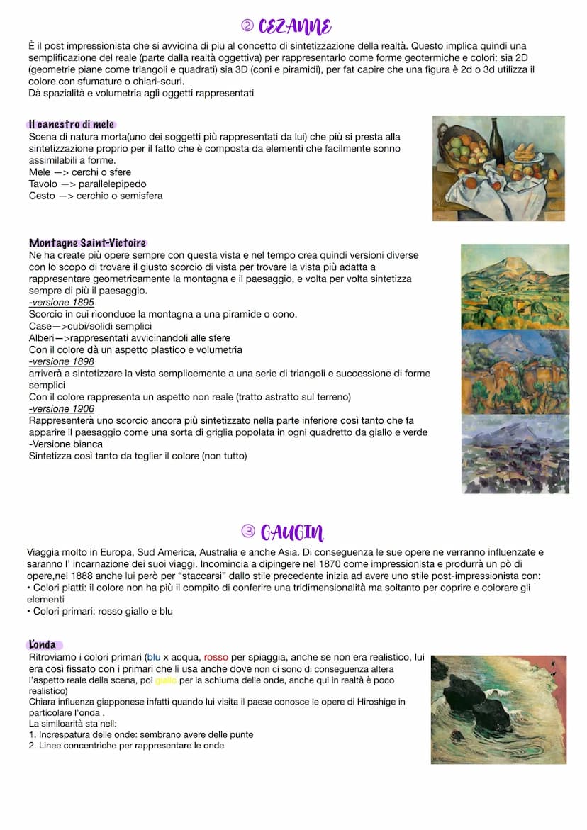• POST-IMPRESSIONISMO
1880-1905
Nasce come reazione contro la corrente dell'impressionismo
Artisti principali: seurat
■ Cézanne
■Gauguin
■ V