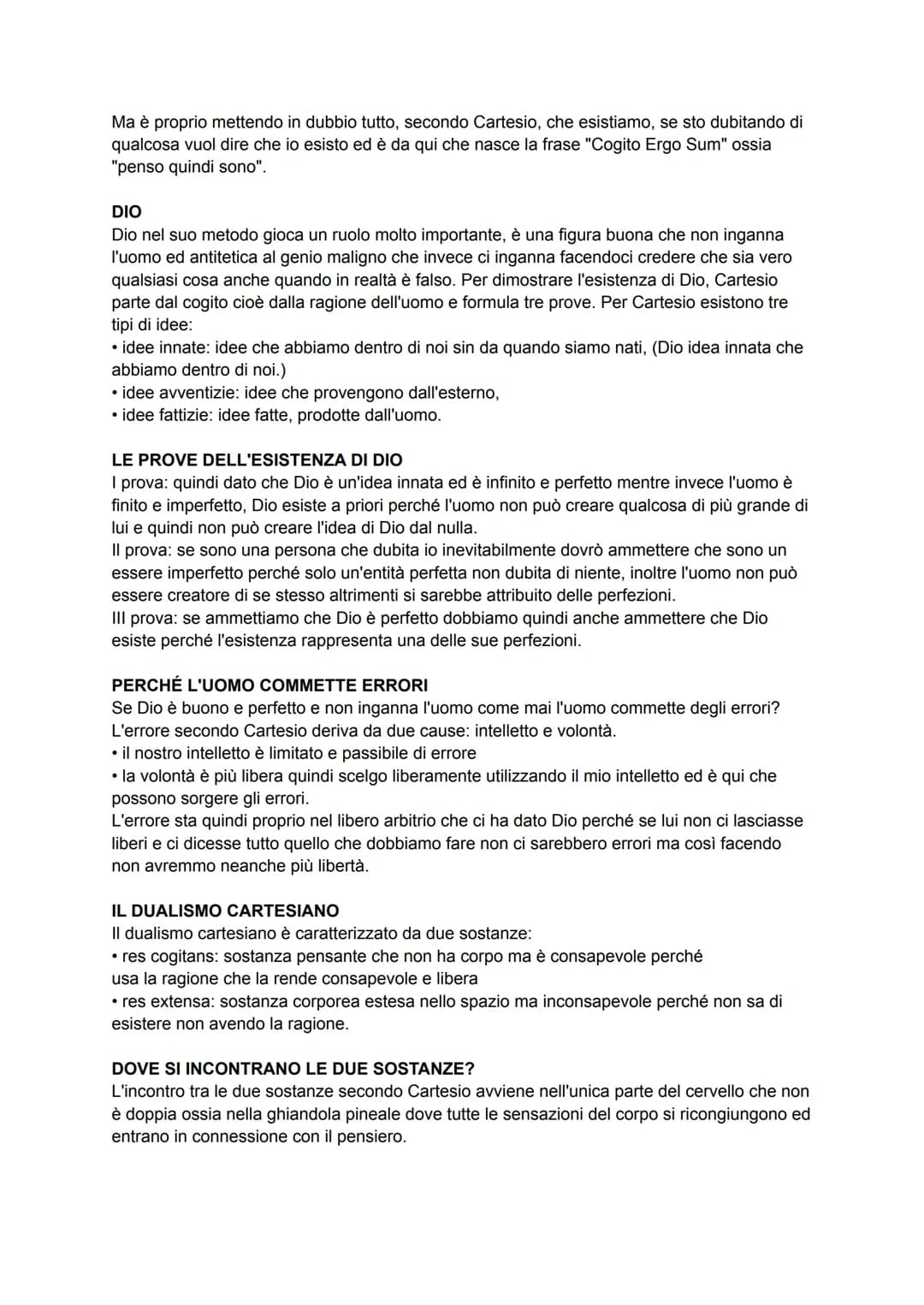 CARTESIO
Cartesio viene considerato il fondatore del razionalismo, la corrente filosofica che pone
come fondamento del sapere la ragione, ci