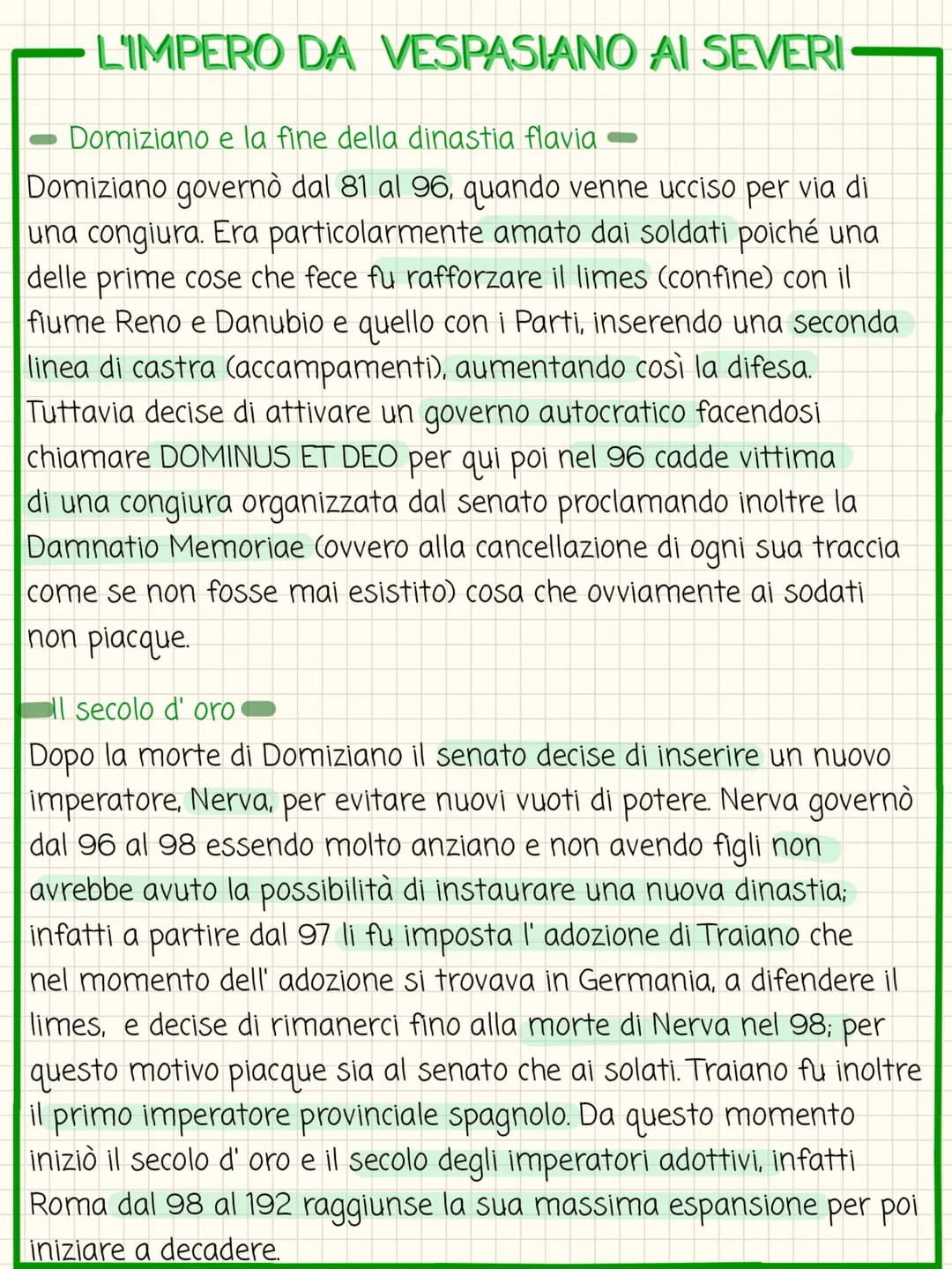 L'IMPERO DA VESPASIANO AI SEVERI
-Dopo la morte di Nerone-
Dopo la morte di Nerone ci fu un periodo di anarchia militare,
in cui in un momen