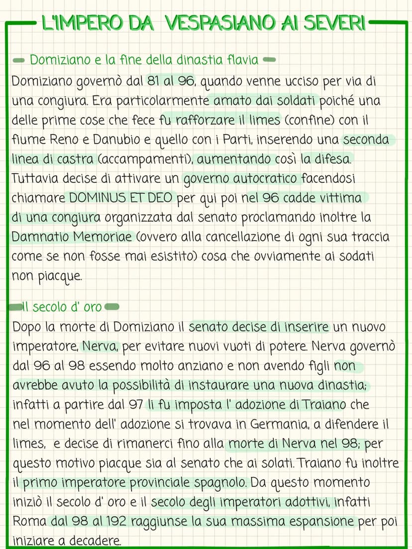 L'IMPERO DA VESPASIANO AI SEVERI
-Dopo la morte di Nerone-
Dopo la morte di Nerone ci fu un periodo di anarchia militare,
in cui in un momen