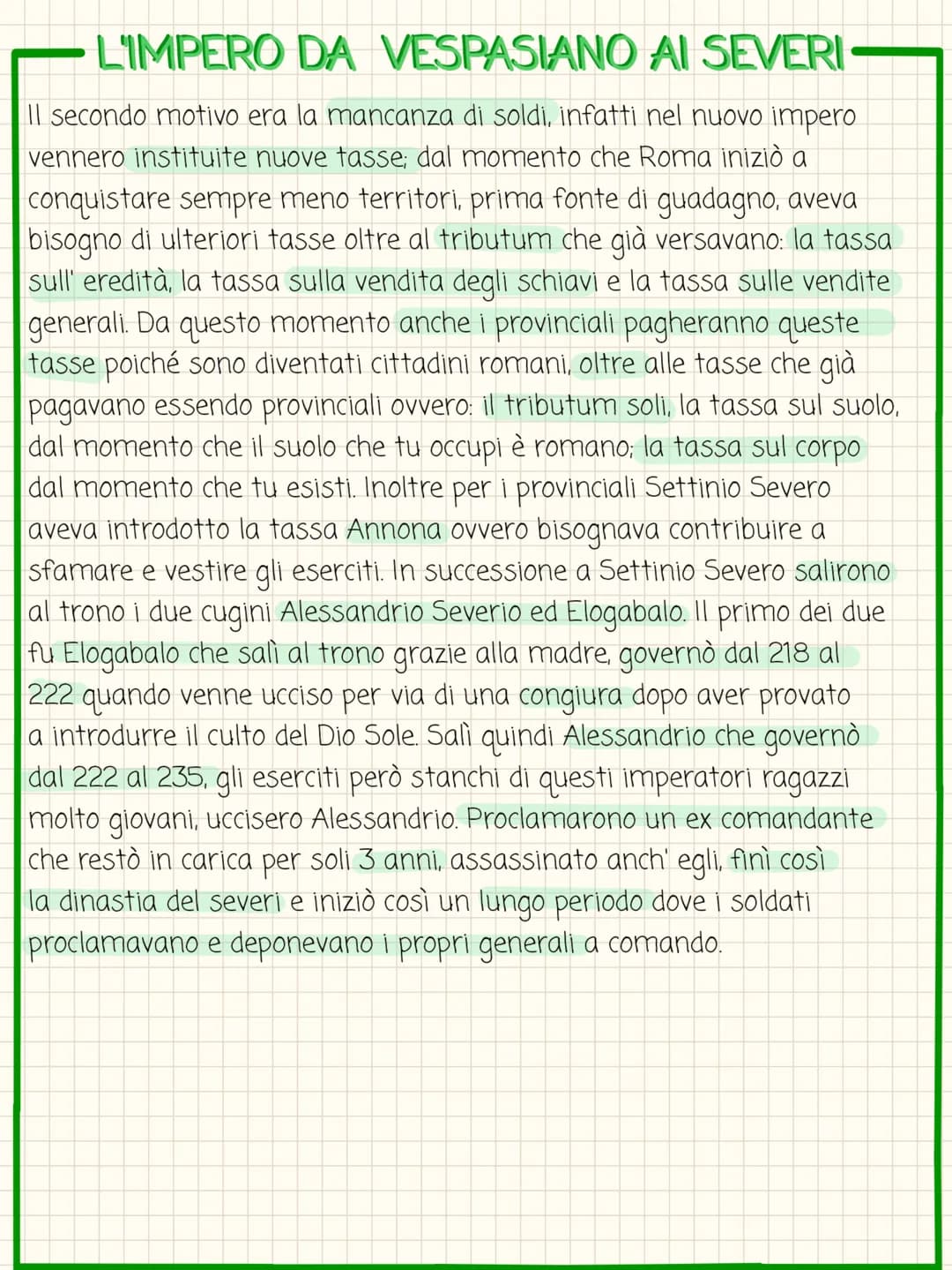 L'IMPERO DA VESPASIANO AI SEVERI
-Dopo la morte di Nerone-
Dopo la morte di Nerone ci fu un periodo di anarchia militare,
in cui in un momen