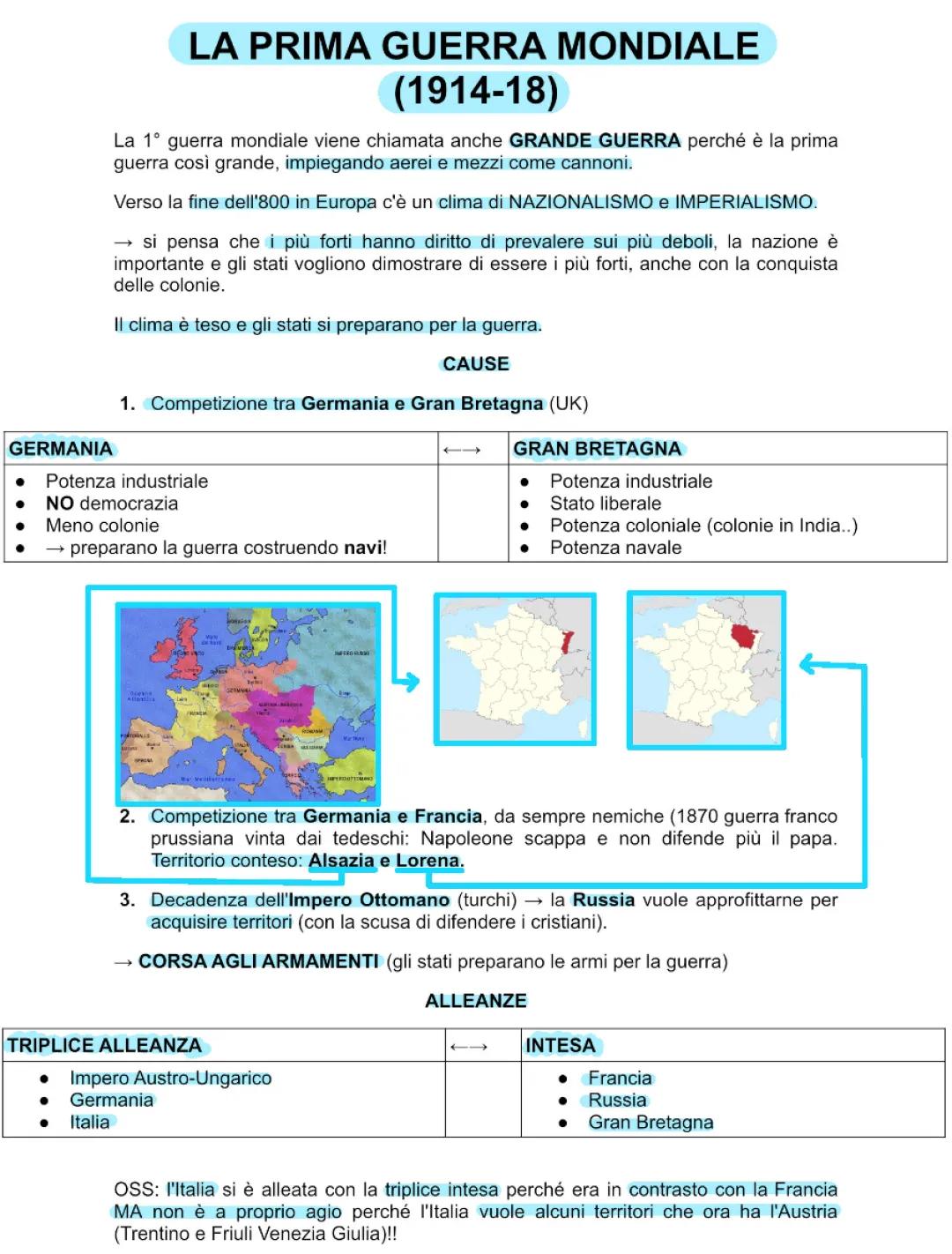 La prima guerra mondiale 