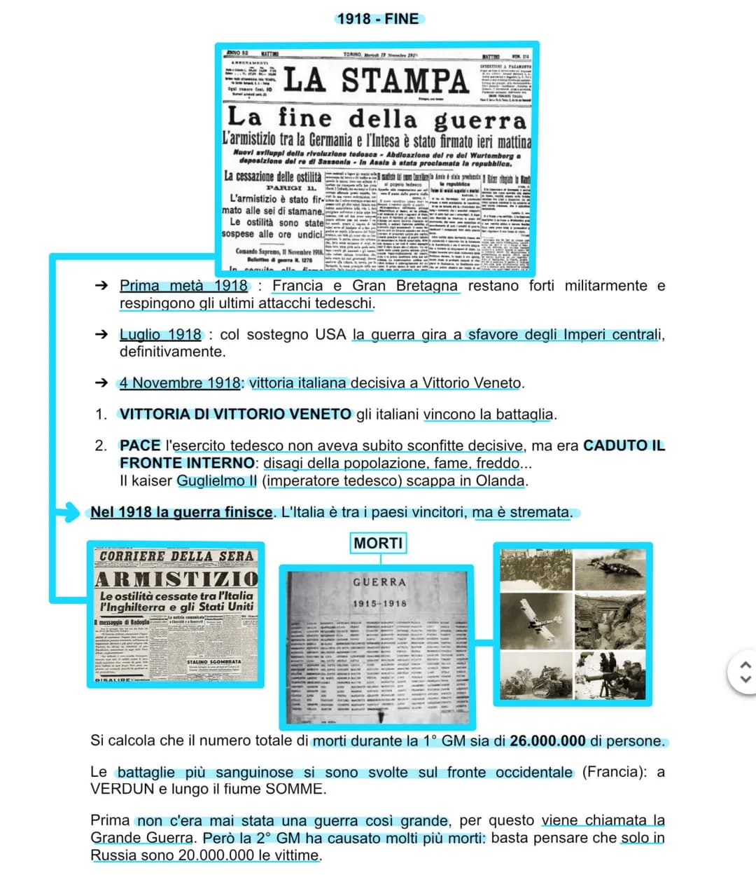 LA PRIMA GUERRA MONDIALE
(1914-18)
La 1° guerra mondiale viene chiamata anche GRANDE GUERRA perché è la prima
guerra così grande, impiegando