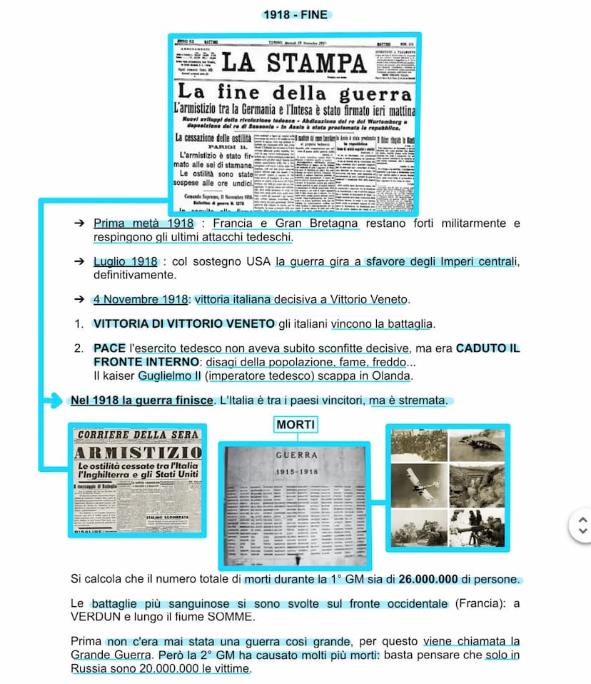 LA PRIMA GUERRA MONDIALE
(1914-18)
La 1° guerra mondiale viene chiamata anche GRANDE GUERRA perché è la prima
guerra così grande, impiegando