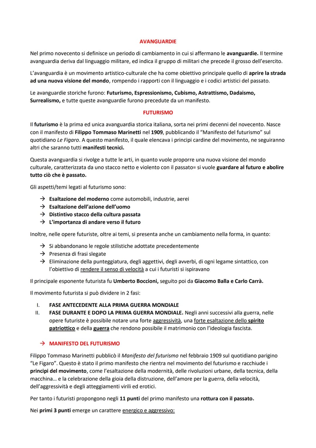 AVANGUARDIE
Nel primo novecento si definisce un periodo di cambiamento in cui si affermano le avanguardie. Il termine
avanguardia deriva dal