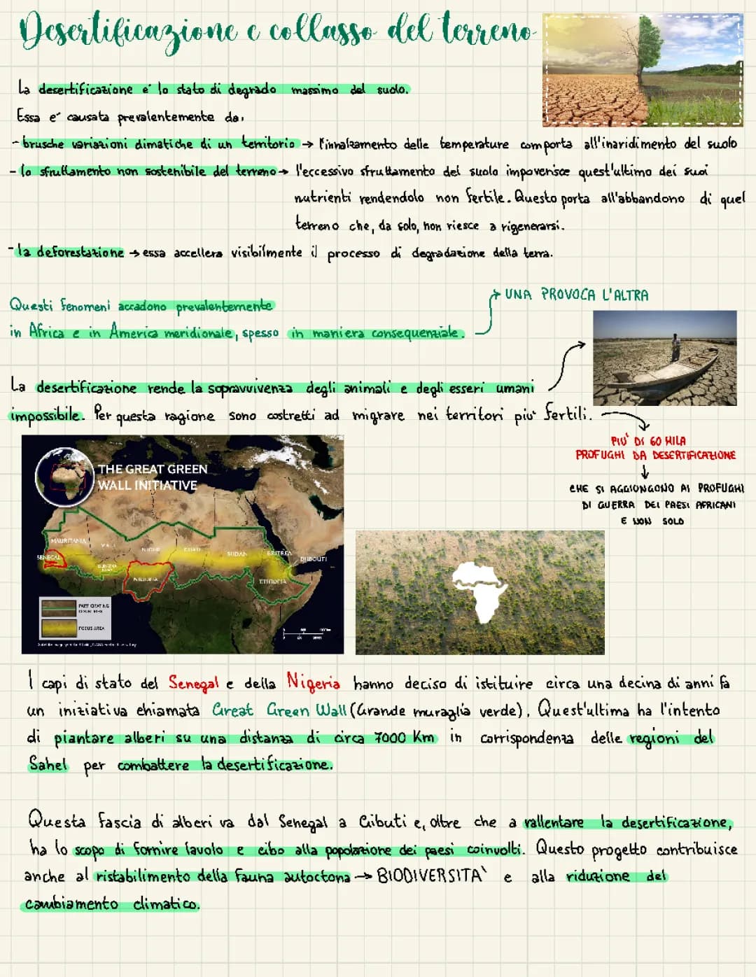 DESERTIFICAZIONE E COLLASSO DEL TERRENO - Great Green Wall - GeoStoria - Educazione civica 