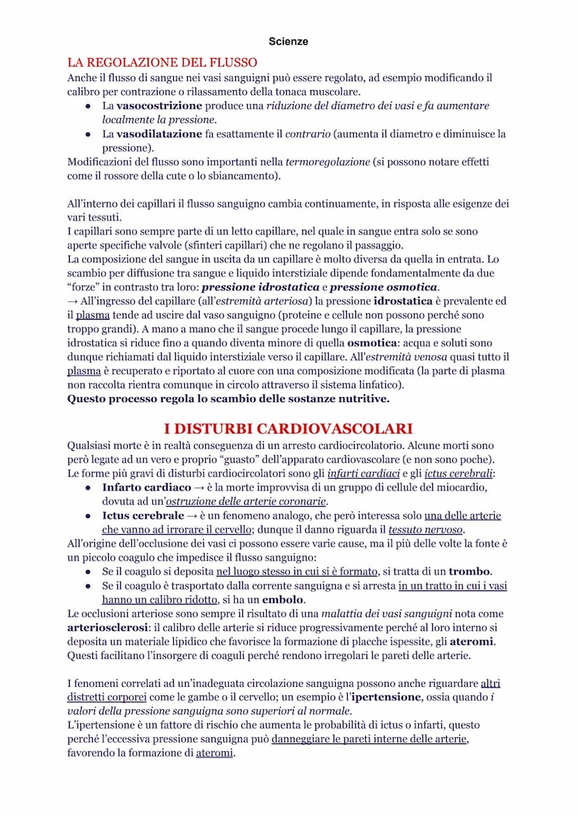 Scienze
INTRODUZIONE
L'apparato cardiovascolare è composto da cuore, sangue e vasi sanguigni. Queste strutture
hanno precise funzioni nella 
