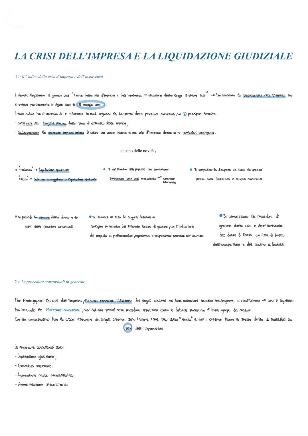 LA CRISI DELL'IMPRESA E LA LIQUIDAZIONE GIUDIZIALE
1>Il Codice della crisi d'impresa e dell'insolvenza
Il decreto legislativo 12 gennaio 201