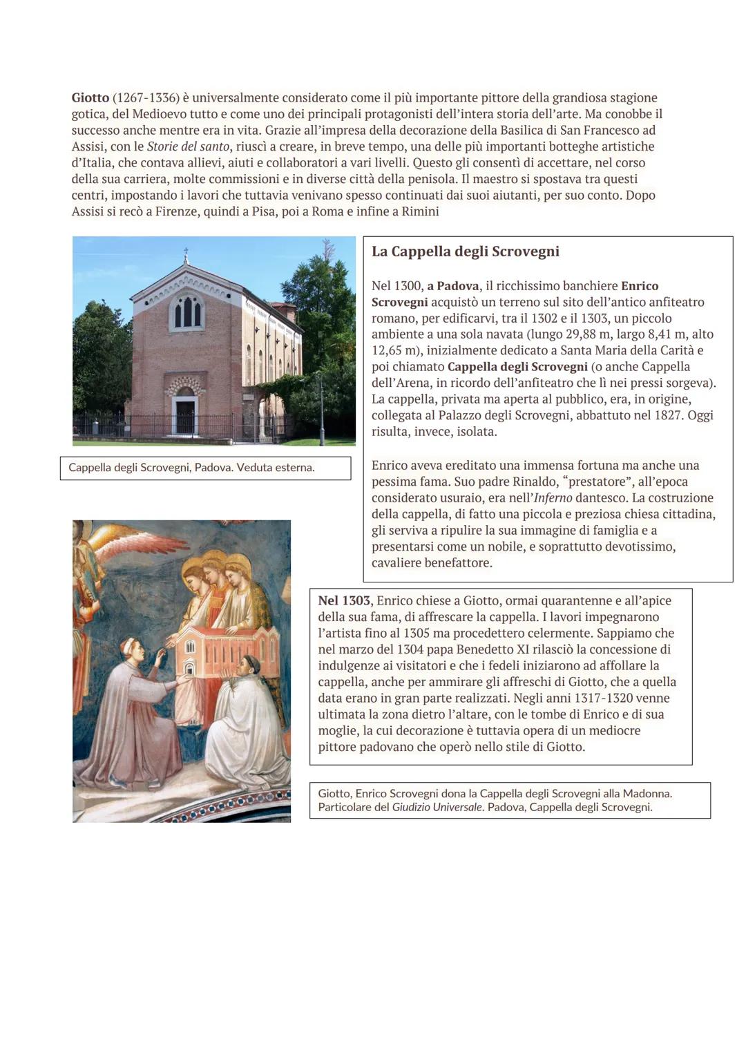 Giotto (1267-1336) è universalmente considerato come il più importante pittore della grandiosa stagione
gotica, del Medioevo tutto e come un