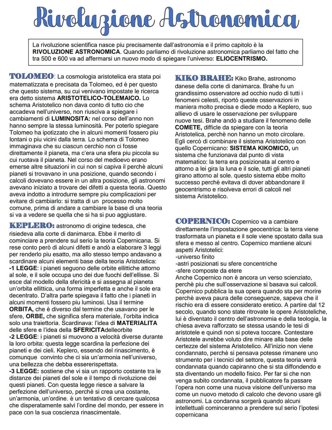 Rivoluzione scientifica
COS'E? La rivoluzione scientifica è un periodo che si situa tra il 500 e il 600 e potremmo dire che non è
mai finita