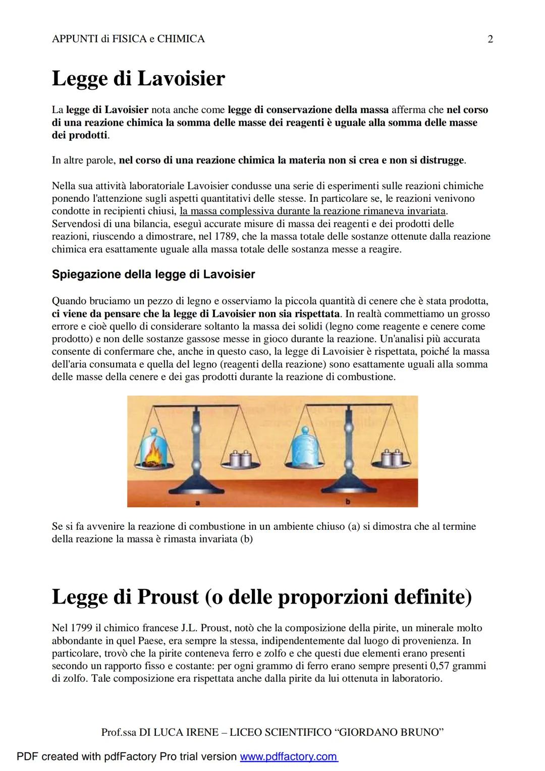 APPUNTI di FISICA e CHIMICA
Leggi Ponderali
Spiegazione e analisi delle tre leggi ponderali
Verso la fine del XVIII secolo e l'inizio del XI