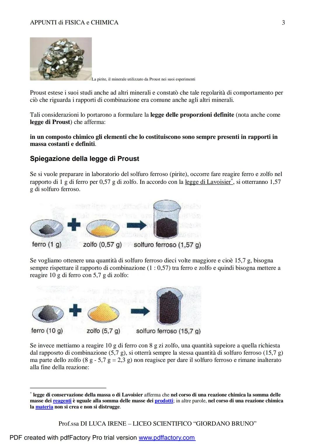 APPUNTI di FISICA e CHIMICA
Leggi Ponderali
Spiegazione e analisi delle tre leggi ponderali
Verso la fine del XVIII secolo e l'inizio del XI