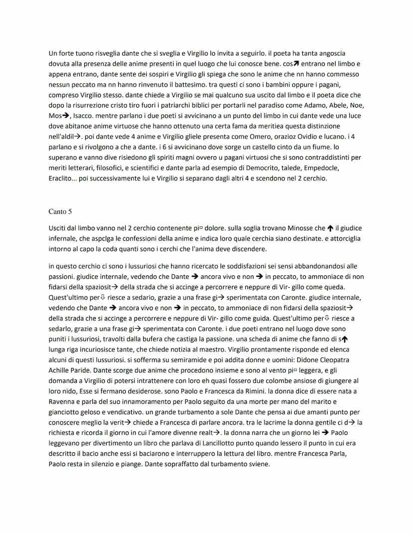 Canto 1
All'etdi 35 anni, dante perde la diritta via(quella del bene) e si ritrova in una buona selva da cui nn
riesce ad uscire e dopo una 