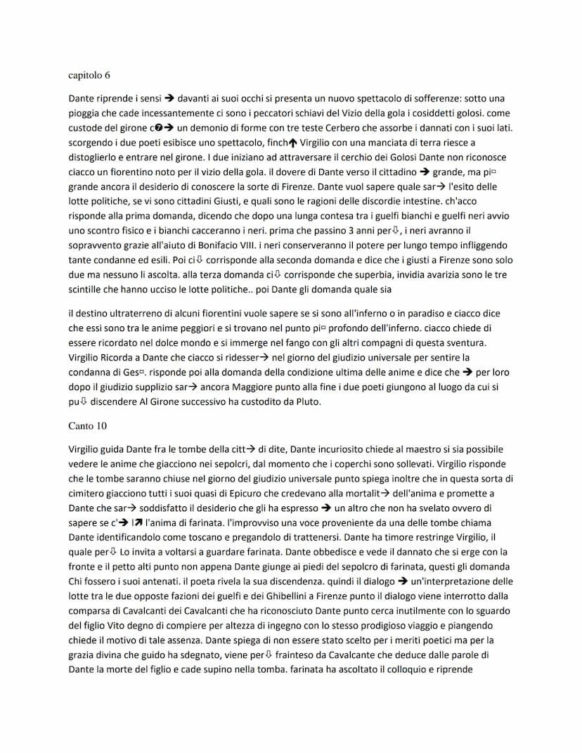 Canto 1
All'etdi 35 anni, dante perde la diritta via(quella del bene) e si ritrova in una buona selva da cui nn
riesce ad uscire e dopo una 