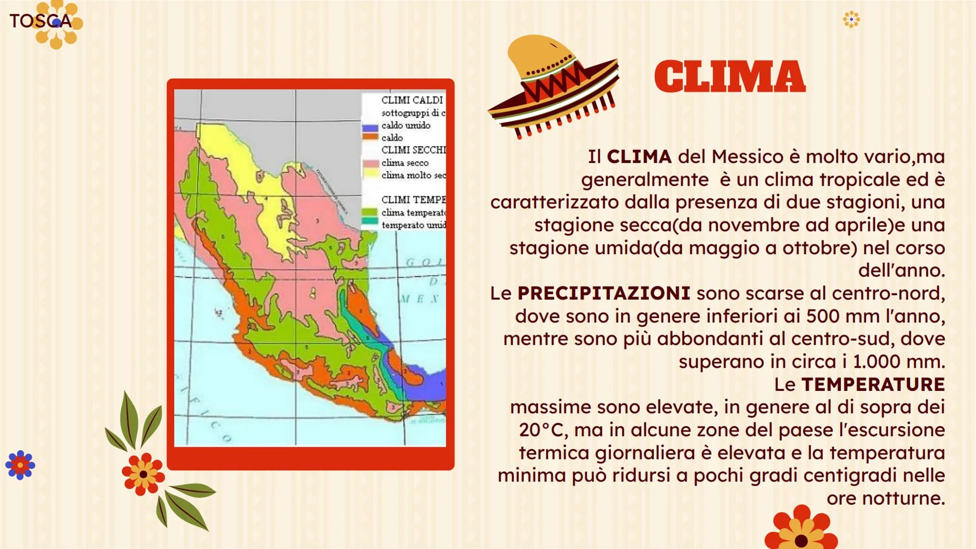 MESSICO
Atienza Alessia,Kumi Tosca,
Nizam Rahita, Villanueva Elisia,Zefi
Kiara
!!!!!
L TERRITORIO
Slide 4,5,6
AMBIENTE
Slide 8
INDICE(1)
CLI