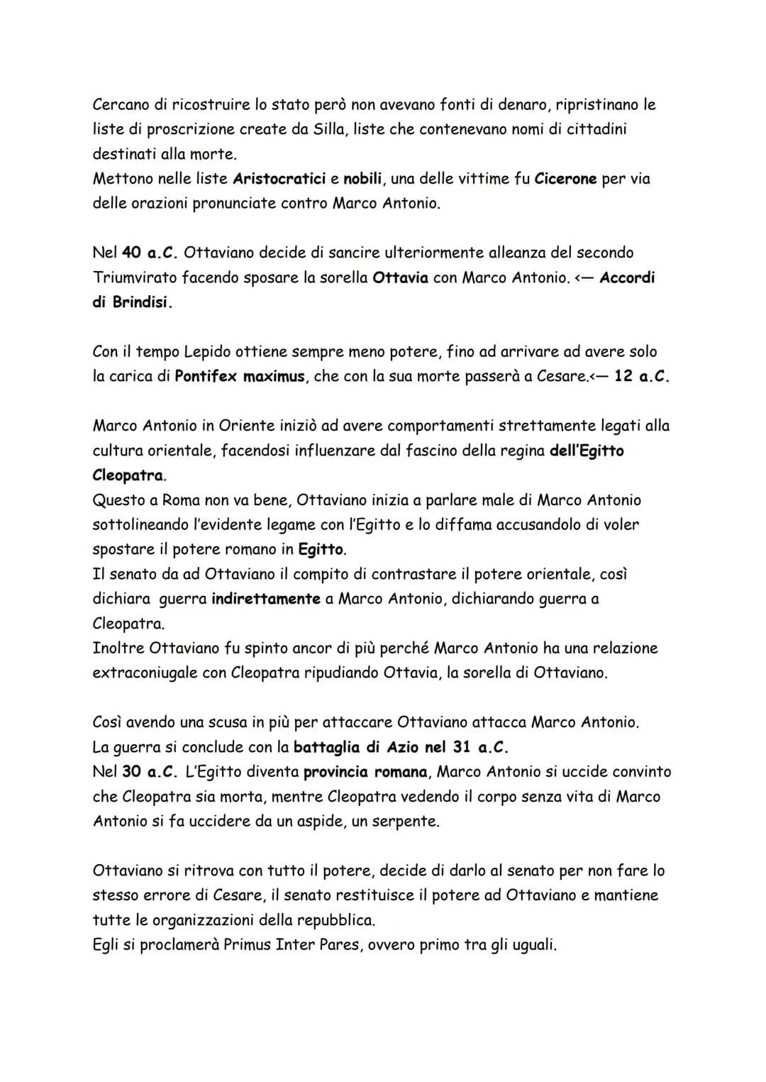 L'EREDITÀ DI CESARE
Dopo la morte di Cesare a Roma non era ben chiaro chi dovesse governare o a chi
dovesse andare l'eredità.
Marco Antonio 