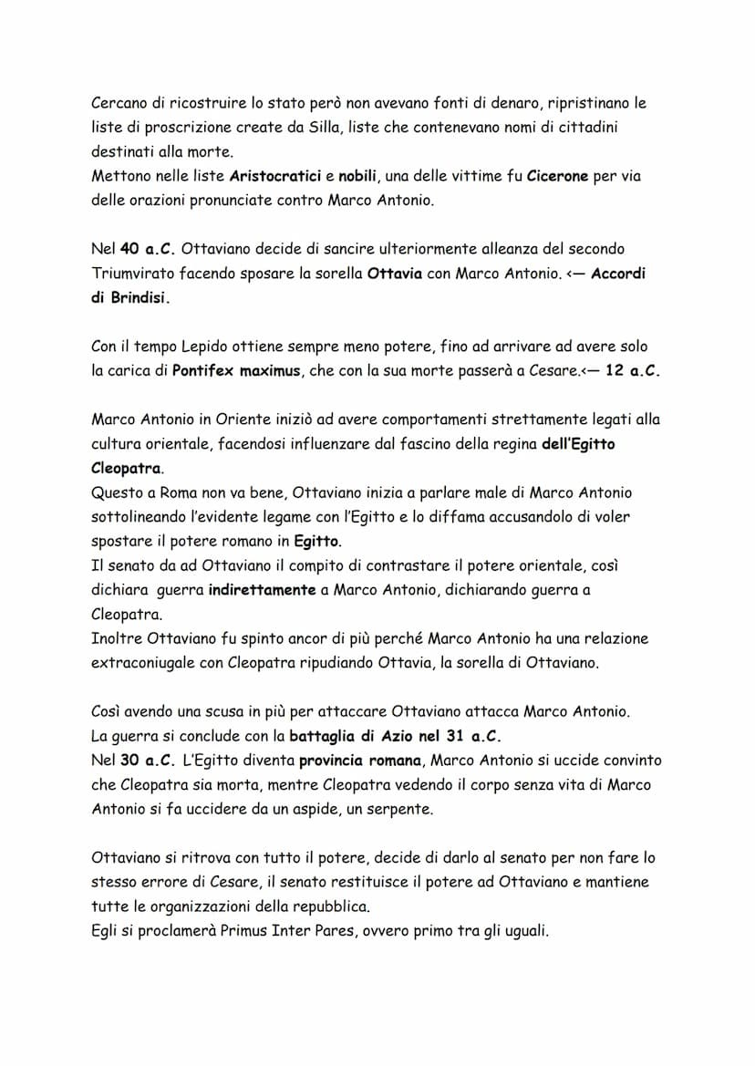 L'EREDITÀ DI CESARE
Dopo la morte di Cesare a Roma non era ben chiaro chi dovesse governare o a chi
dovesse andare l'eredità.
Marco Antonio 