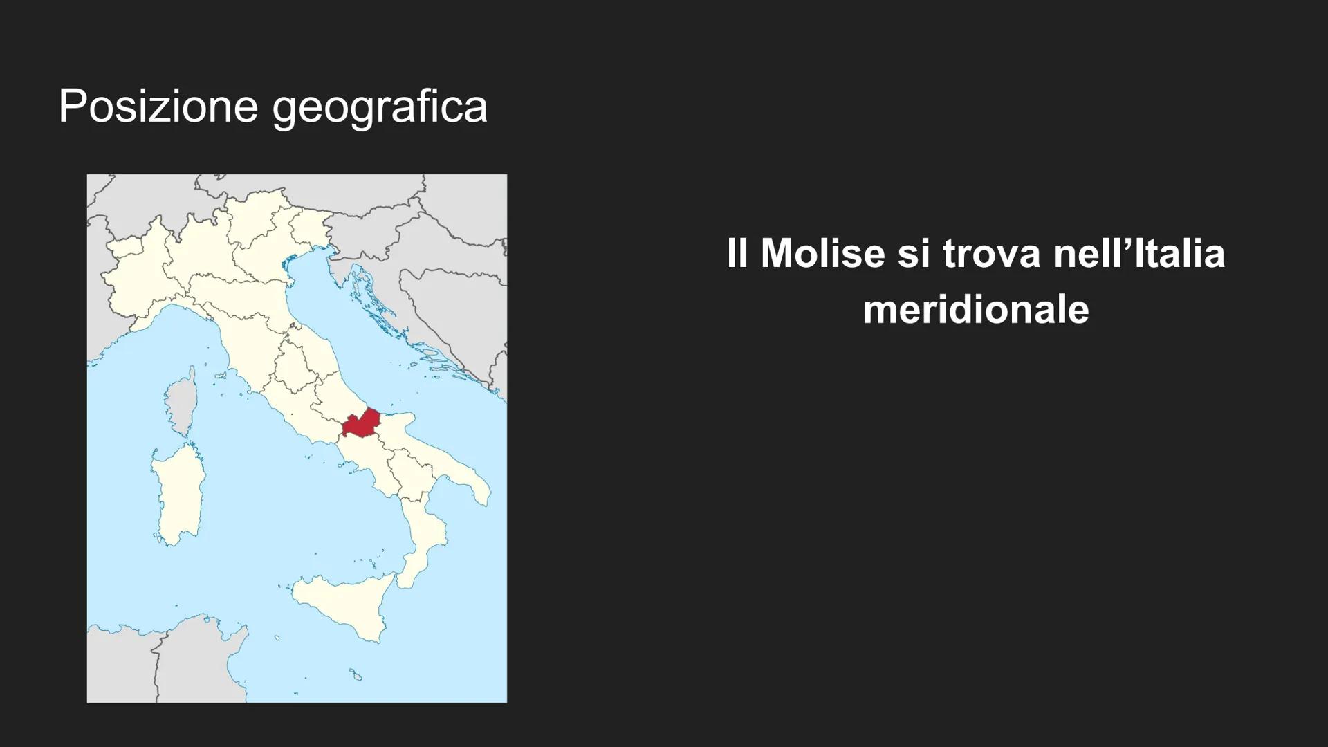 1171459329
Il Molise
gettyimages
Antonia Serena Bove/EyeEm Posizione geografica
Il Molise si trova nell'Italia
meridionale Territorio, fiumi