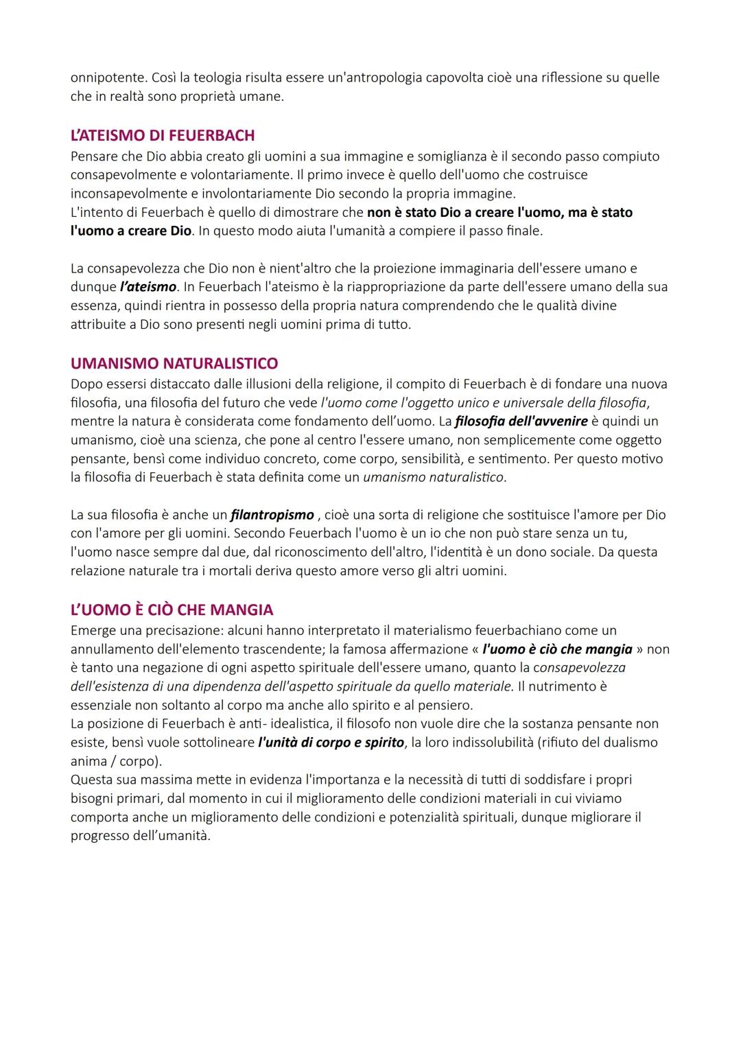 FEUERBACH
Nel 1841 Feuerbach pubblica l'Essenza del cristianesimo e suscita clamore, ma soprattutto sposta il
dibattito sulla religione in a