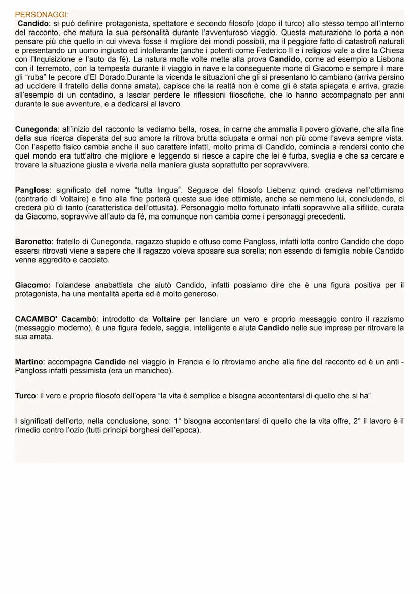 Riassunto capitoli CANDIDO O L'OTTIMISMO di Voltaire
capitolo 1 Candido è un ragazzo sensibile e buono, è figlio della sorella del barone Th