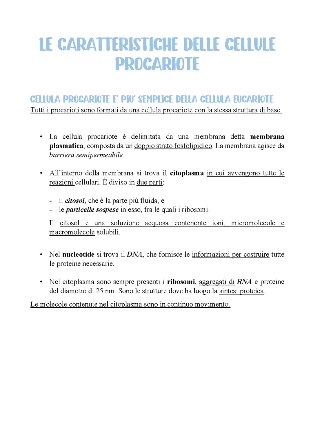 Caratteristiche procariote 